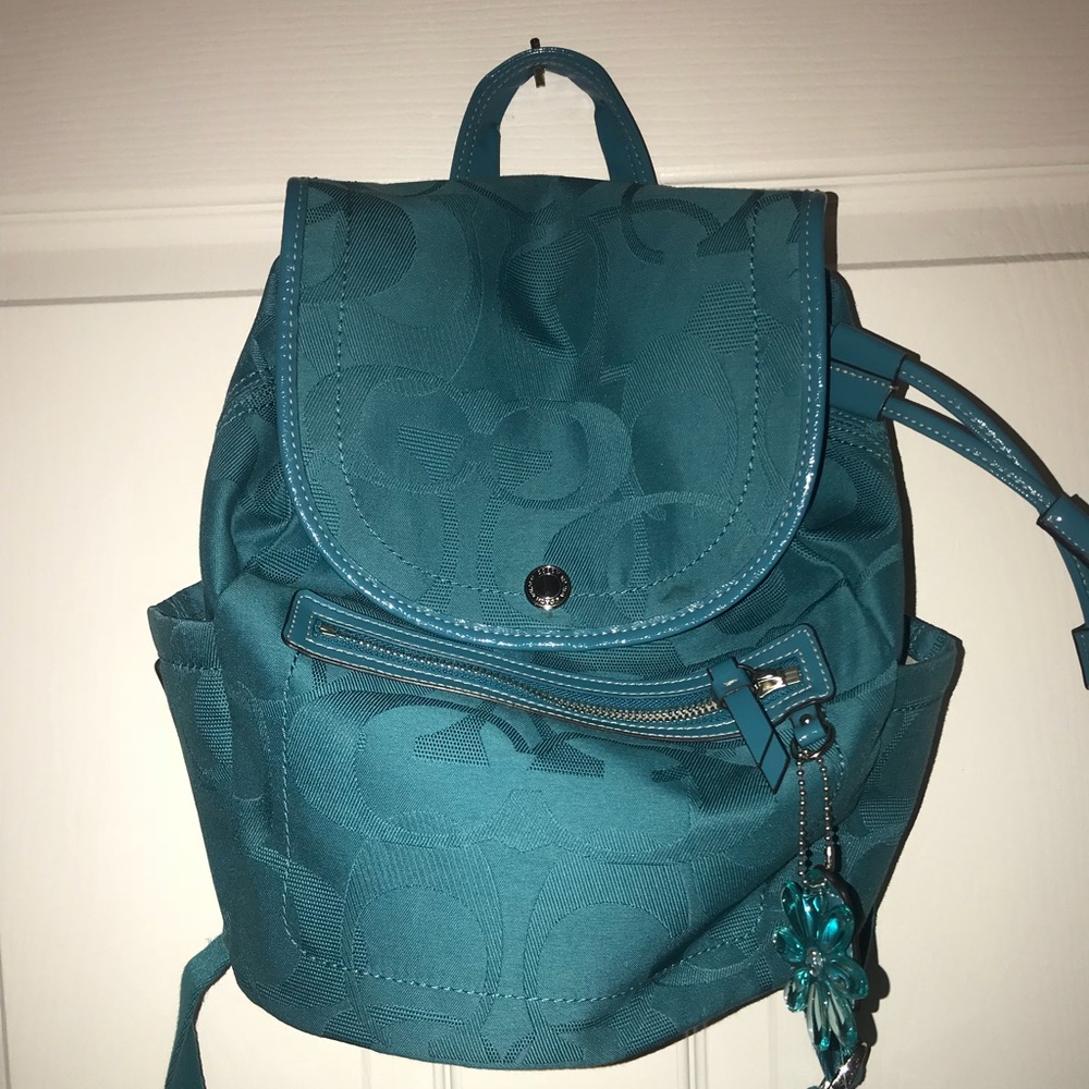 Blue Coach Backpack.